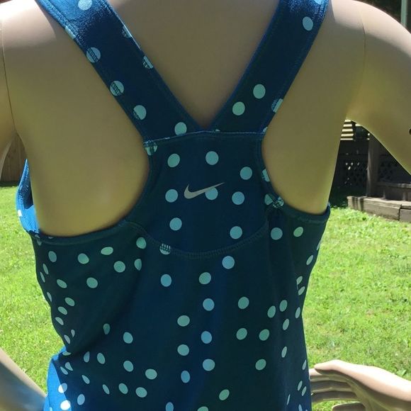 Nike FITDRY | Polka Dot | Racerback Active Top | Blue | M/L - Picture 4 of 8